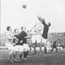 Falkirk play Clyde in the early part of the 20th century.