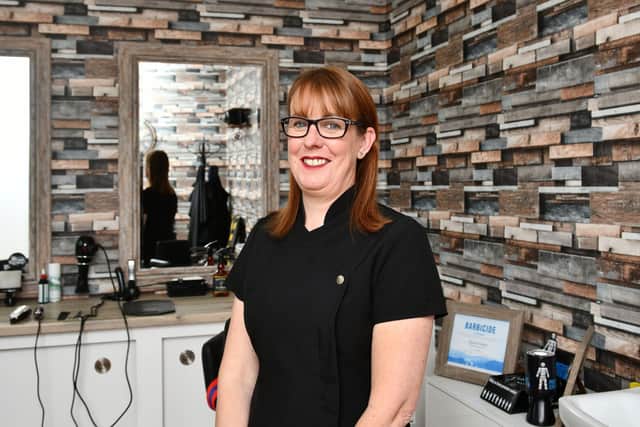 Barber Nicola Vickers has welcomed a steady stream of regular customers into her new premises in Falkirk. Picture: Michael Gillen.