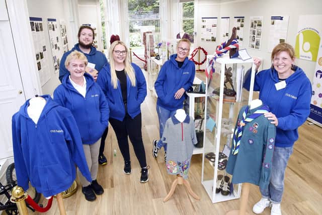 Mhairi MacRaild, Iain Haugh, Rachel McRae, Marnie Forster and Kerrie Hoggan of the CVS team have been helping at the exhibition. (Pics: Alan Murray)