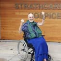 Scotland fan Willie Thomson died peacefully at Strathcarron Hospice on December 10. He was photographed by staff in November sharing his delight in the wake of Scotland's Euro 2020 play-off win versus Serbia. Contributed.