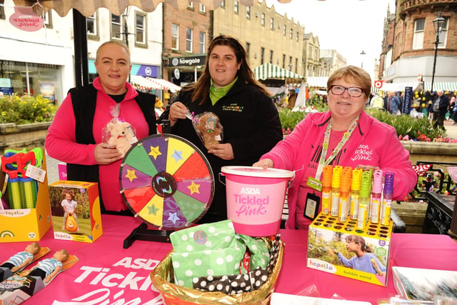 Asda colleagues had a stall to promote and raise funds for their Tickled Pink for breast cancer initiative.