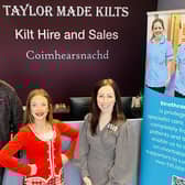 Glen Somerville from Taylor Made Kilts joins Isla Mitchelson, award winning dancer from CH Dance School and Claire Kennedy from Strathcarron Hospice
(Picture: Submitted)