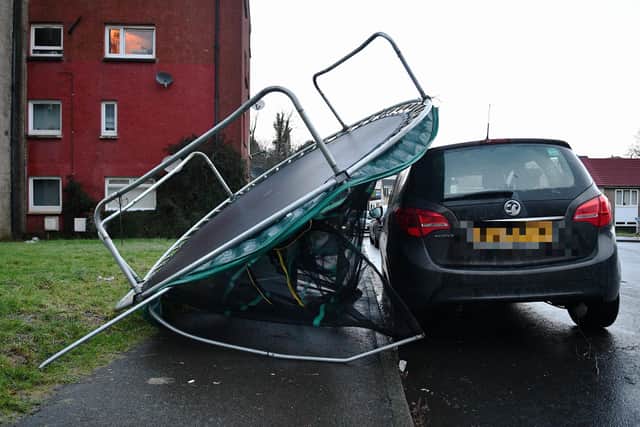 The wind was so strong it lifted and moved items, as well as ripping roofs off properties. Pic: Michael Gillen