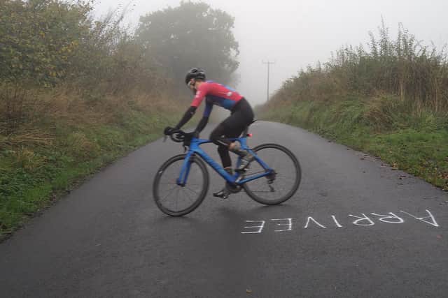 Alex Ball, (19) cycled up and down the West Lothian climb, Kingscavil Hill 130 times.