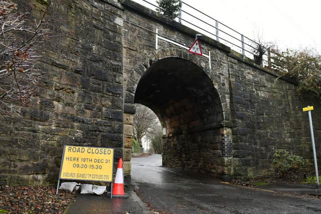 The sign in Dorrator Road, Camelon telling motorists the road is due to close this weekend