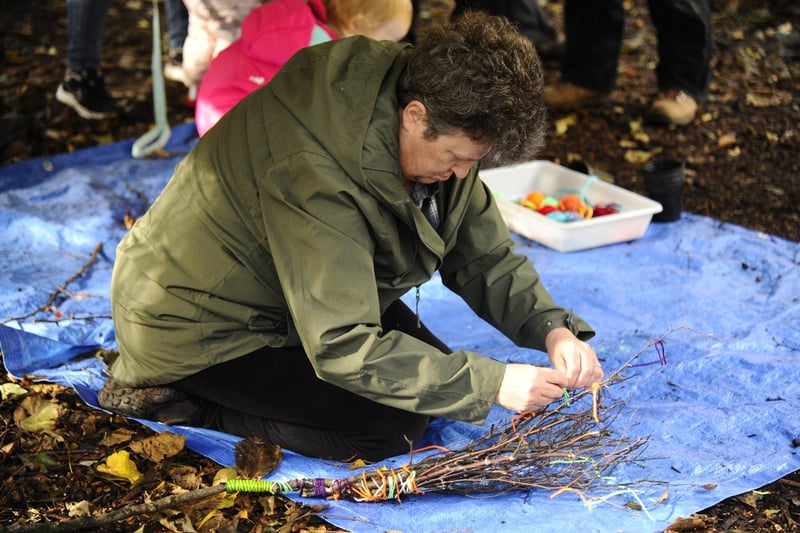 Broomstick making was just one of the activities families enjoyed at Jupiter on Saturday - all with a Hallowe'en theme.