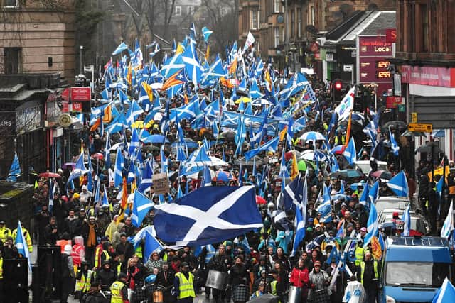 A march earlier this year by All Under One Banner supporters saw hundreds of people converge on Glasgow