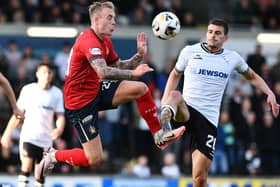 Calvin Miller in action for Falkirk during recent 1-0 loss to Ayr United in Premier Sports Cup (Pic Michael Gillen)