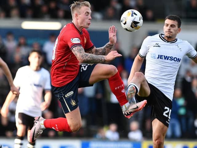 Calvin Miller in action for Falkirk during recent 1-0 loss to Ayr United in Premier Sports Cup (Pic Michael Gillen)