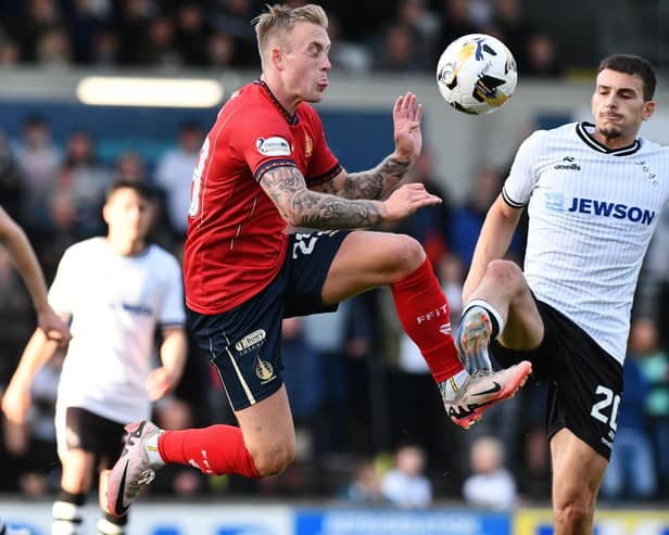 Calvin Miller in action for Falkirk during recent 1-0 loss to Ayr United in Premier Sports Cup (Pic Michael Gillen)