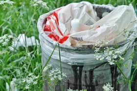 Litter in a bin