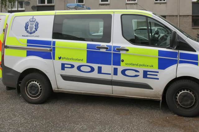 Police discovered a body in a car in Bonnybridge on Tuesday morning. Picture: Michael Gillen.