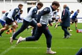 France's scrum-half and captain Antoine Dupont during his side's final training run at the Stade de France before the Scotland game. (Photo by FRANCK FIFE/AFP via Getty Images)