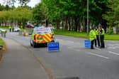 Police closed the stretch of the A9 where the collision between a vehicle and teenage pedestrian took place. Pic: Michael Gillen