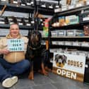 Doug Pitcaithly and his four legged pal celebrate Doug's Dug Treats big win at the recent SME News British Made Awards
(Picture: Mark Ferguson)