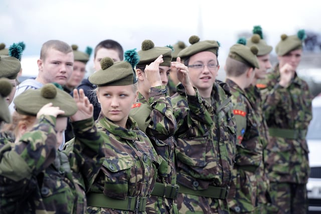 Army cadets forming up.