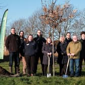 Pictured from left to right: Alistair Seaman, Woodland Trust Scotland; Douglas Worrall, Director of Forth Climate Forest, University of Stirling; Alice MacPherson, RSPB; James Stead, RSPB; Claire Gibson, Energy and Climate Change Coordinator, Falkirk Council; Councillor Cecil Meiklejohn, Falkirk Council Leader; Josh Thornhill, The Conservation Volunteers; William Martin, Friends of Rannoch Park; Gregor McLeod, The Conservation Volunteers.