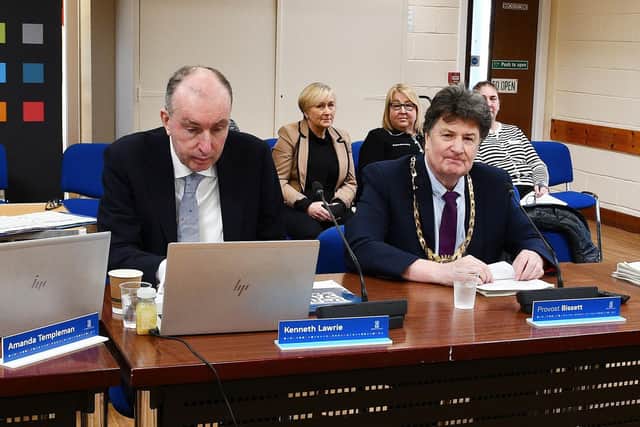 Kenneth Lawrie CEO and Provost Robert Bissett ahead of Thursday's budget meeting.  Pic: Michael Gillen