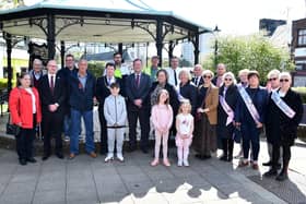 The International Workers Memorial Day ceremony took place at the bandstand at the east end of Falkirk's High Street on Saturday. Pic: Michael Gillen