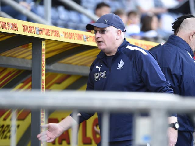 Falkirk boss John McGlynn on the touchline against Airdrie on Saturday (Pictures by Alan Murray)
