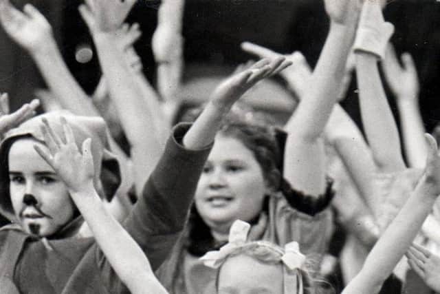 Cheryl Forbes as a child appearing at Falkirk Town Hall