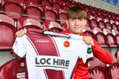08-08-2024. Picture Michael Gillen. STENHOUSEMUIR. Ochilview Park. Stenhousemuir FC, new signing Finlay Allan who has signed on loan from Dundee FC.