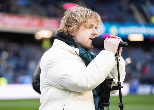 Craig Eddie entertained rugby fans at BT Murrayfield on Saturday.  (Pic: Emma Gray)
