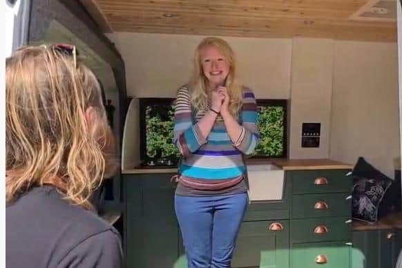 Katy McIntyre picks up the keys to her new camper van
