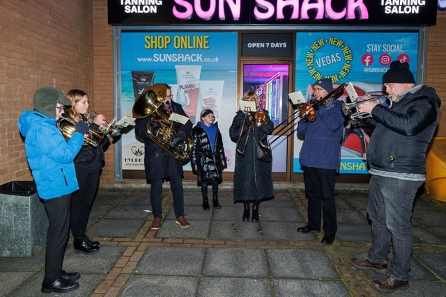 The event, organised by Polmont Community Council, took place at the shopping precinct's on Main Street. Music was provided by the Bo'ness Salvation Army Band.