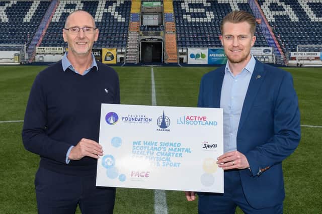 CEO Derek Allison pictured with Falkirk FC's Jamie Swinney (Picture by Ian Sneddon)