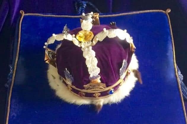 The crown dates from 1966 and, when looking down on it, it's clear to see it's a little skew-whiff now!