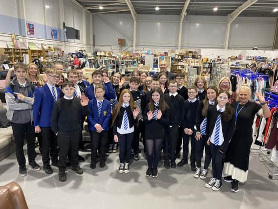 Larbert High pupils have been working with Strathcarron Hospice to create content for its new Tik Tok account in a bid to engage with younger people. Pic: Contributed