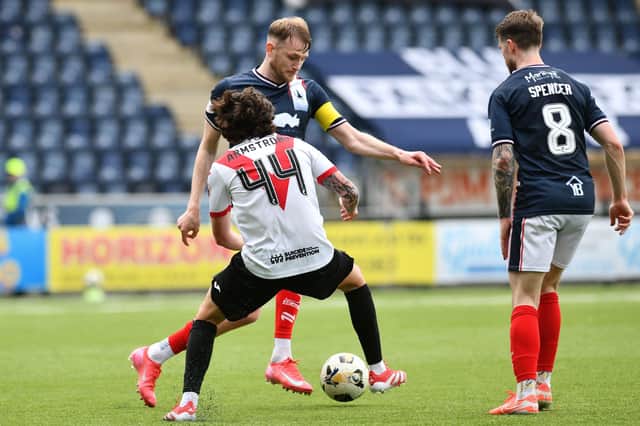 Coll Donaldson in action against Airdrieonians on Saturday (Photo: Michael Gillen)