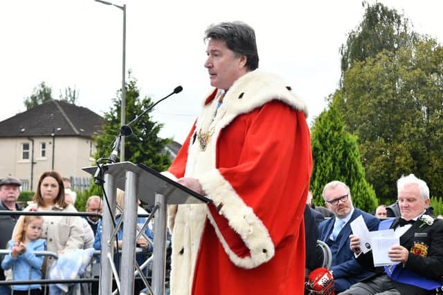 Provost Robert Bissett, pictured at last weekend's Redding Pit memorial dedication, asked for the Baillie's to be appointed to help with civic duties. Pic: Michael Gillen