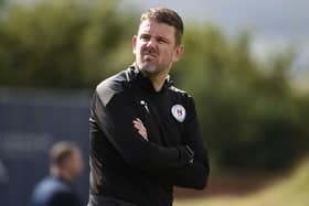 BU boss Stuart Hunter on the touchline against Colts (Photo: Alan Murray)