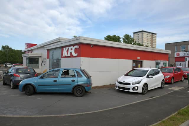 Falkirk's KFC was closed for around half an hour after a customer failed to follow the drive-through queueing system then refused to move. Picture: Michael Gillen.