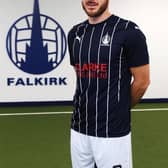 Falkirk's home kit last season with then sponsor Clarke ePOS