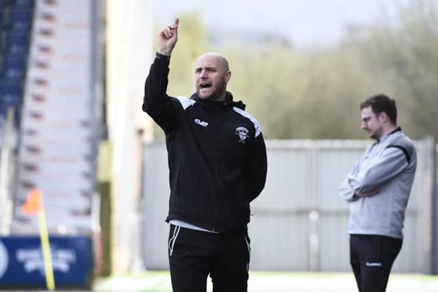 Shire boss Pat Scullion on the touchline (Photo: Alan Murray)