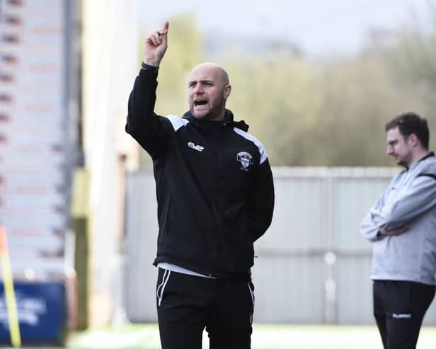 Shire boss Pat Scullion on the touchline (Photo: Alan Murray)