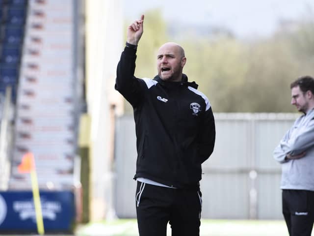 Shire boss Pat Scullion on the touchline (Photo: Alan Murray)