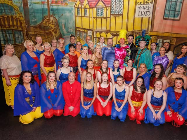 The full cast of Larbert Musical Theatre's 2023 panto Sinbad.