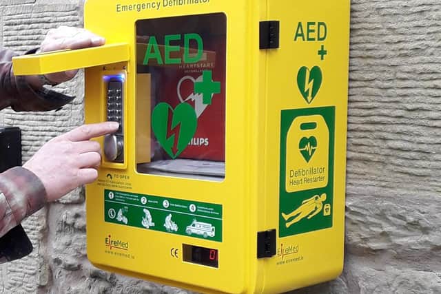 A defibrillator, like this one, has been taken from Airth Community Centre