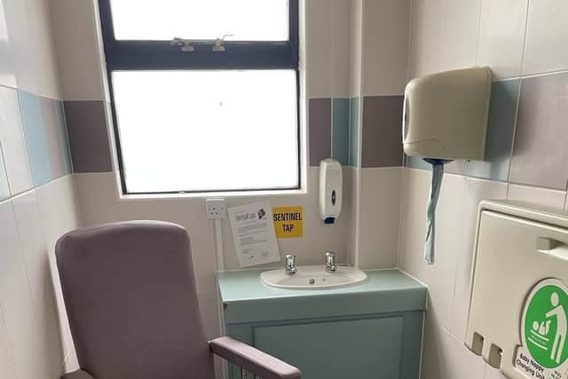 The baby change facility in Grangemouth\'s public toilets which a group of volunteers hope to reopen. Picture: Contributed