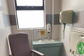 The baby change facility in Grangemouth\'s public toilets which a group of volunteers hope to reopen. Picture: Contributed