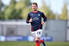 Stephen Kingsley in action for Falkirk last month as a trialist against Ayr United