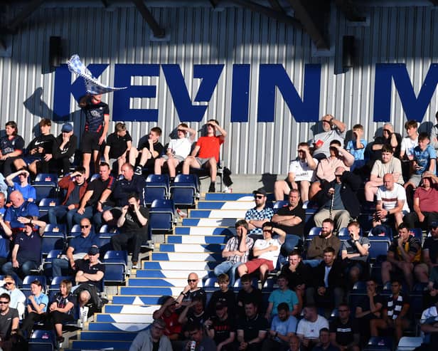 Falkirk supporters in the Kevin McAllister Stand (Photo: Michael Gillen)