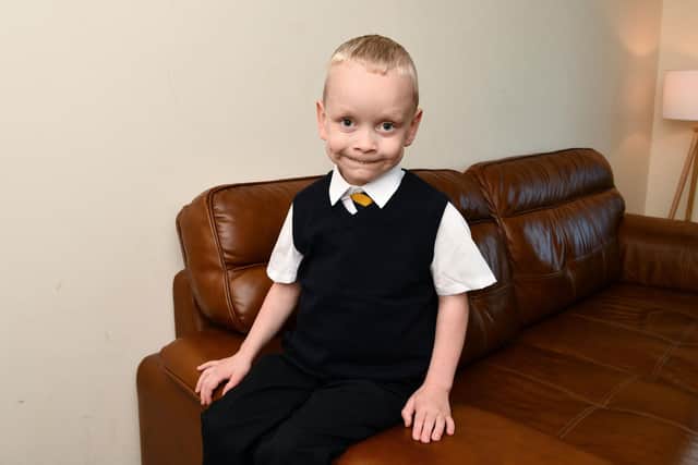 Emotional day for Carronshore family as Callan, 5, starts Primary 1 ...