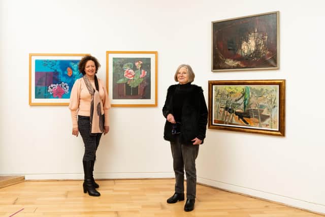 Julie Ellen, Artistic Director of Macrobert Arts Centre, with Matilda Hall, art collector and curator