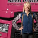 The mum- of-one now drives a 14ft high, 16.5m long, 44 tonne, 16 wheeled tipper truck along Britain's motorways, delivering sand and gravel to building sites and quarries for 60 hours a week.