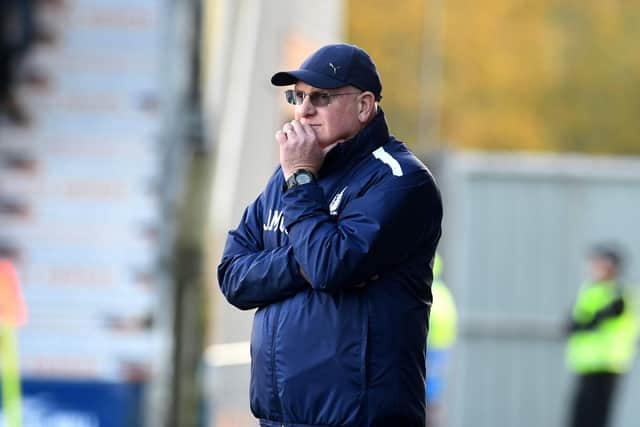 Falkirk boss John McGlynn on the touchline against Dunfermline (Pics by Michael Gillen)